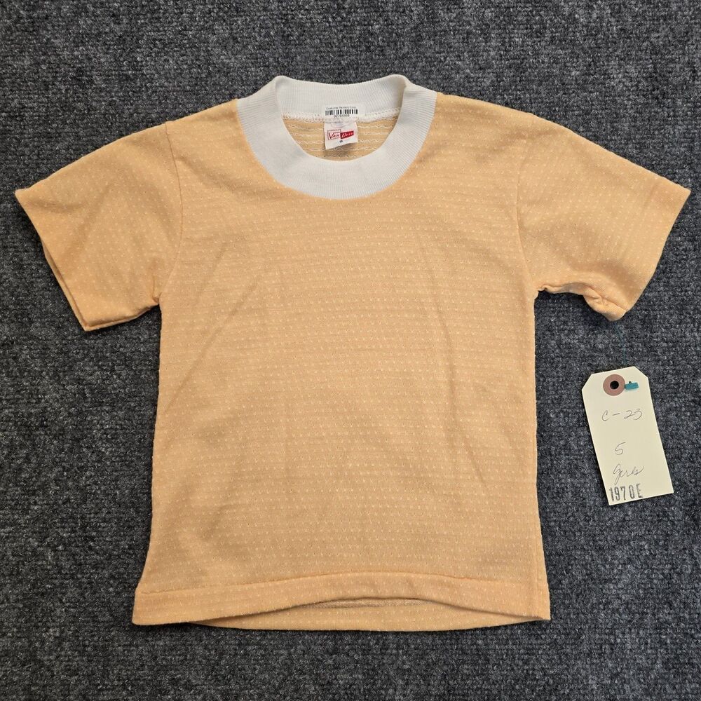 Vintage Van Dell 70s Youth Ringer T-Shirt Kids Size 5 True Vintage